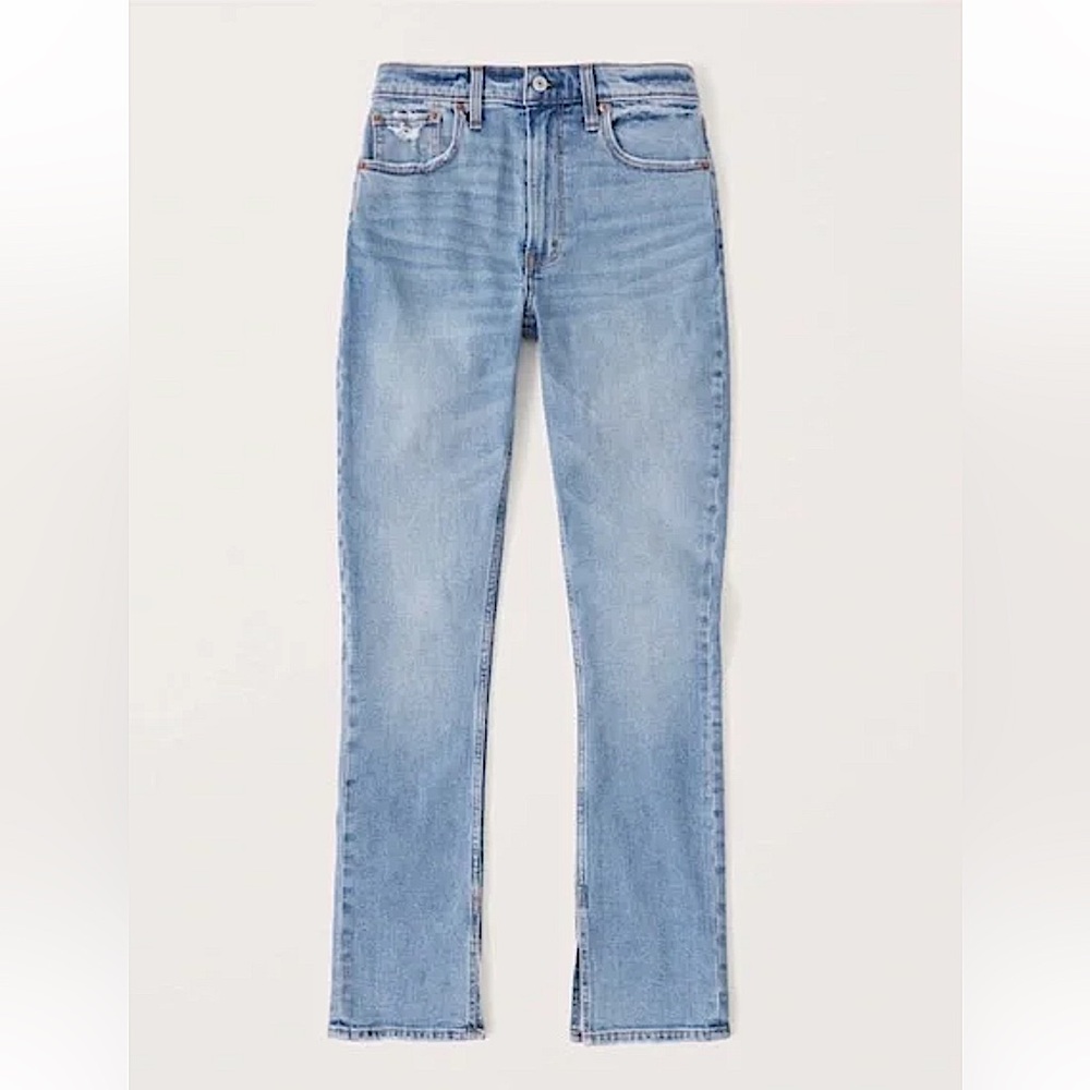 Abercrombie & Fitch high rise skinny jeans with split hem
